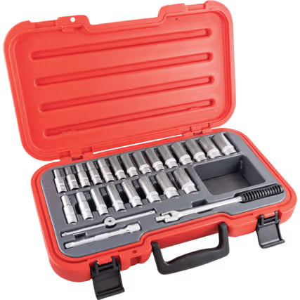 KENNEDY 25pc 3/8" Drive Metric & AF Deep Socket Set CR-V KENNEDY