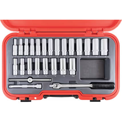 KENNEDY 25pc 3/8" Drive Metric & AF Deep Socket Set CR-V KENNEDY