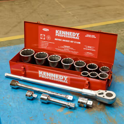 Kennedy 15 Piece 1" Square Drive Metric Socket Set CR-V KENNEDY