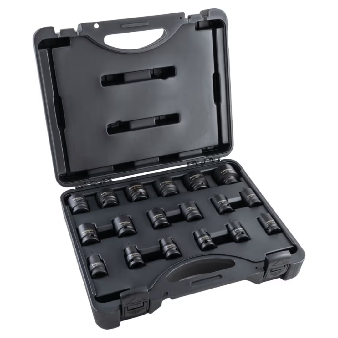 KENNEDY KEN5839215K 1/2" 18PCS 10-32mm Hex Impact Socket Set | Lifetime Warranty KENNEDY