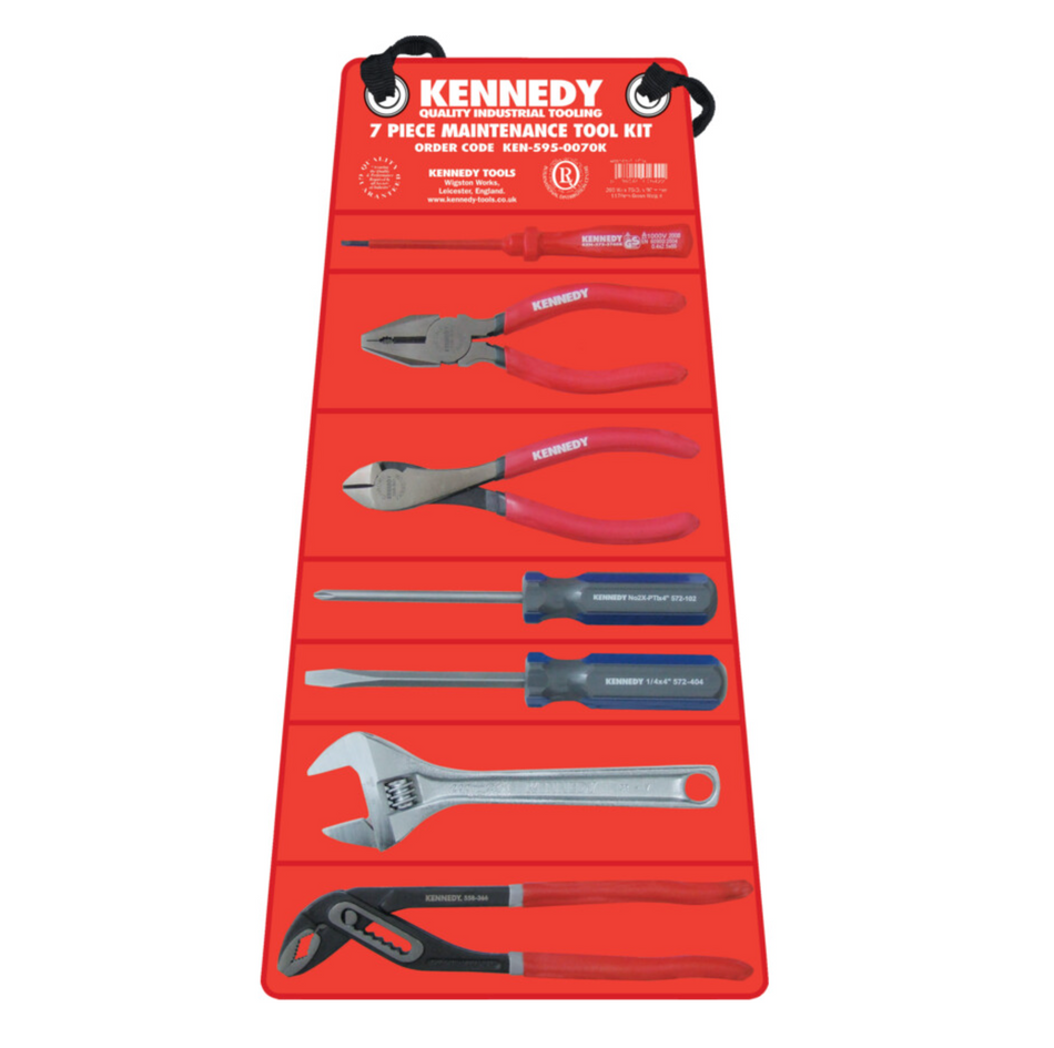 KENNEDY 7 Piece Maintenance Tool Kit with Tool Roll (KEN5950070K)