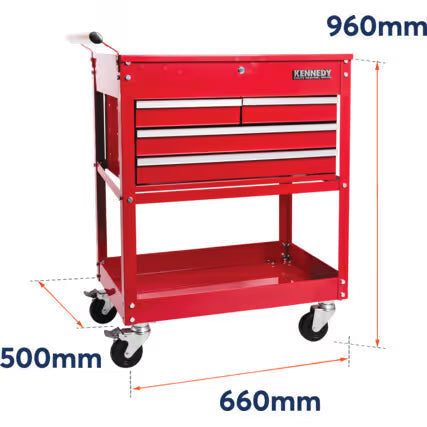 KENNEDY 4-Drawer Service Cart Heavy Duty Workshop Storage KENNEDY