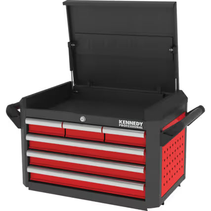 KENNEDY 28" 6 Drawer Professional Tool Top Chest Red Storage Box KENNEDY PRO