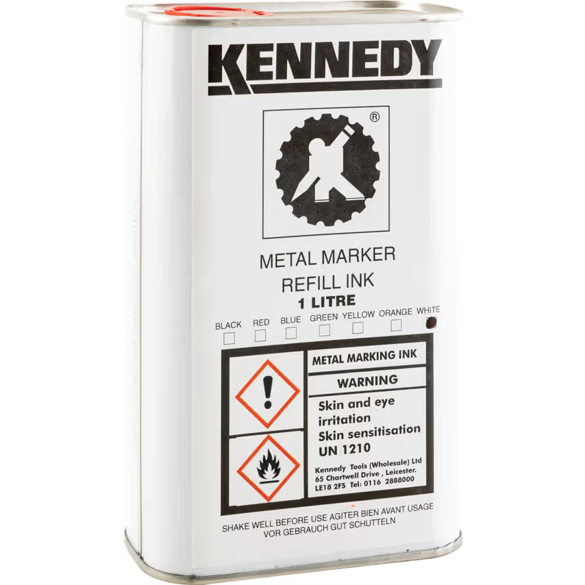 KENNEDY 1L Metal Marking Ink Refill Yellow White KENNEDY