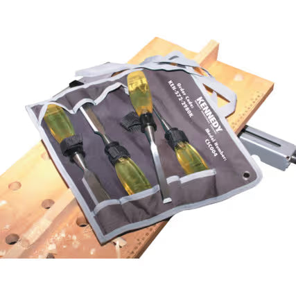 KENNEDY Craftsman Bevel Edge Wood Chisels Set of 4 for Woodworking KENNEDY