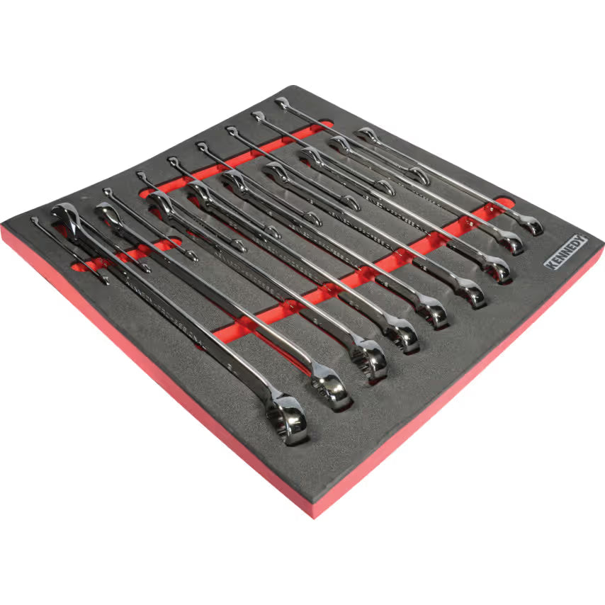 KENNEDY 18PC Professional Combination Spanner Set with Foam Tray KENNEDY PRO