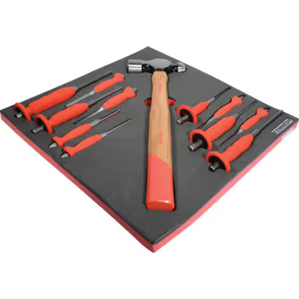KENNEDY 12PC Punch & Hammer Set with Foam M1832 Tool Storage KENNEDY