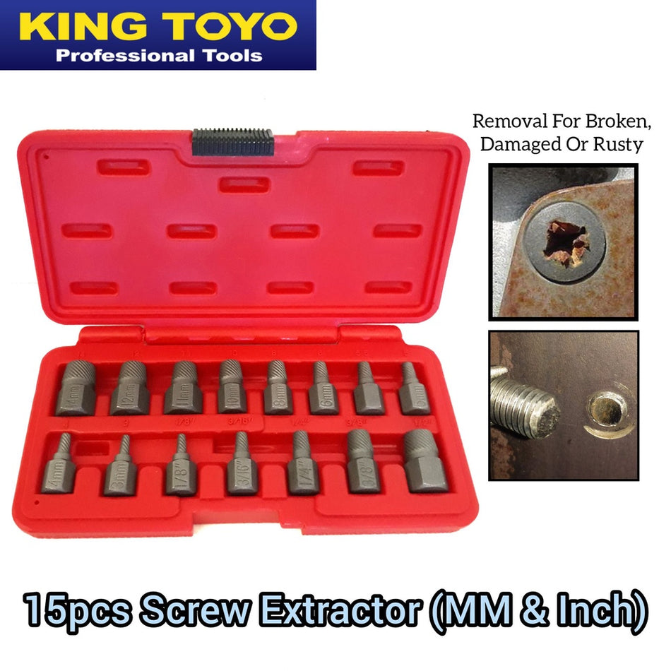 KT-1037B KING TOYO 15PCS SCREW EXTRACTOR