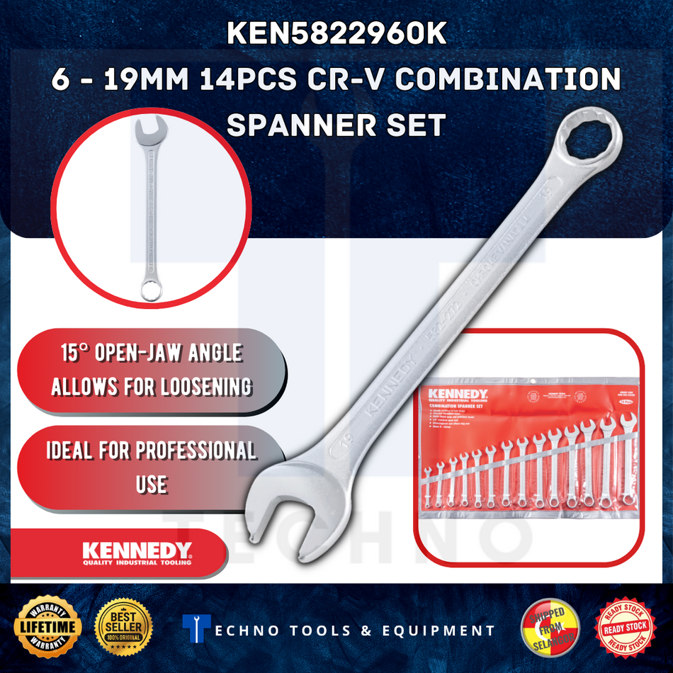 KENNEDY KEN5822960K 6-19mm 14pc Combination Spanner Set