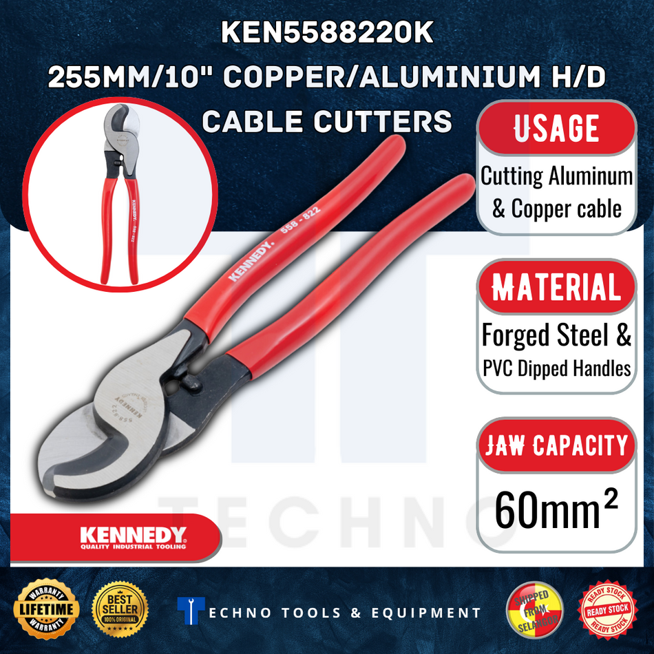 KENNEDY 255mm/10" COPPER/ALUMINIUM H/D CABLE CUTTERS KEN5588220K