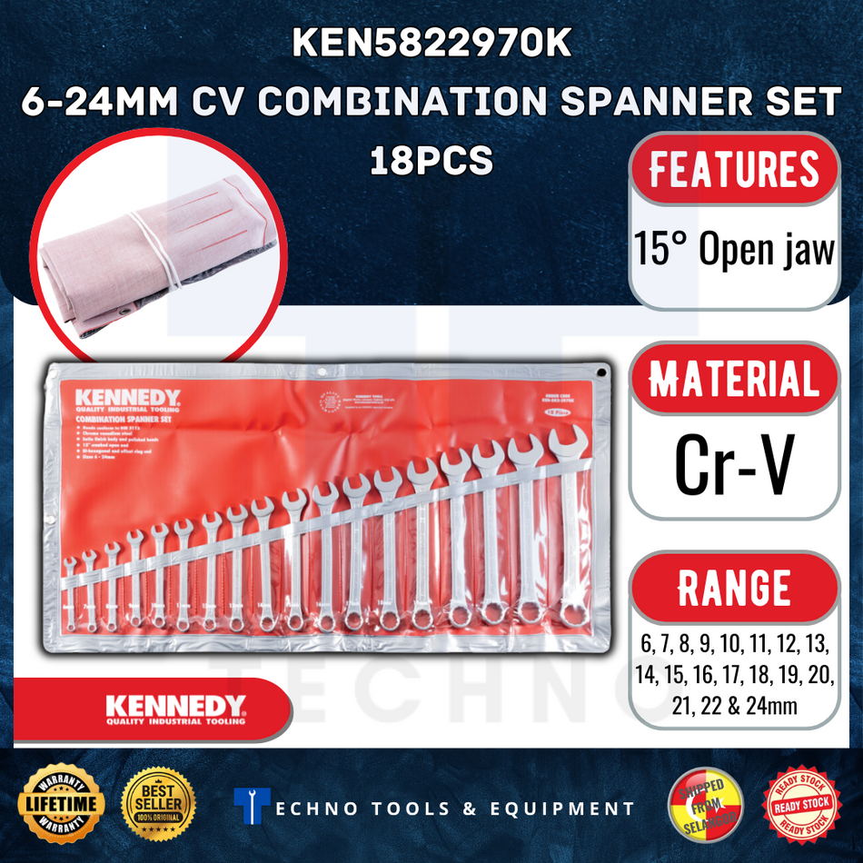 KENNEDY KEN5822970K 6-24mm 18pc Combination Spanner Set