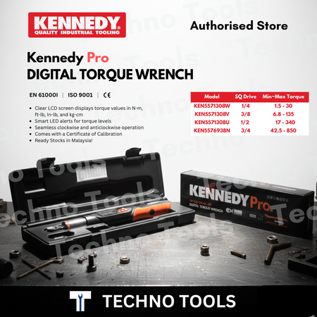 Kennedy Pro DIGITAL TORQUE WRENCH Range - 1/4", 3/8", 1/2", 3/4" Drive KENNEDY