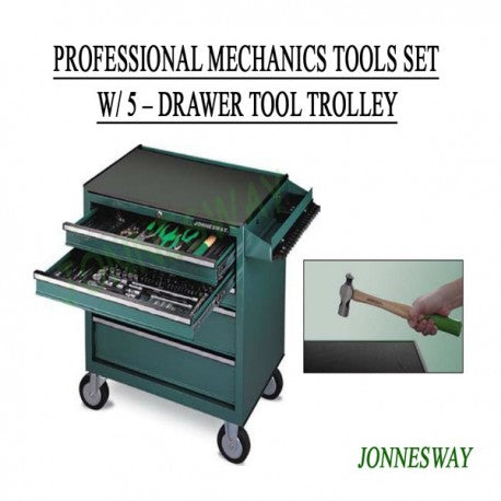 JONNESWAY 112PCS PROFESSIONAL MECHANICS TOOLSSET W/5-DRAWER TOO