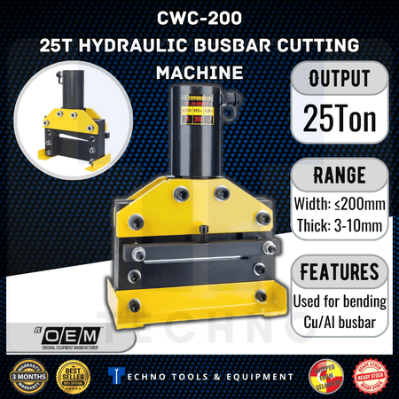 CWC-200 25T Hydraulic Steel Busbar Cutter | 3 Months Warranty OEM