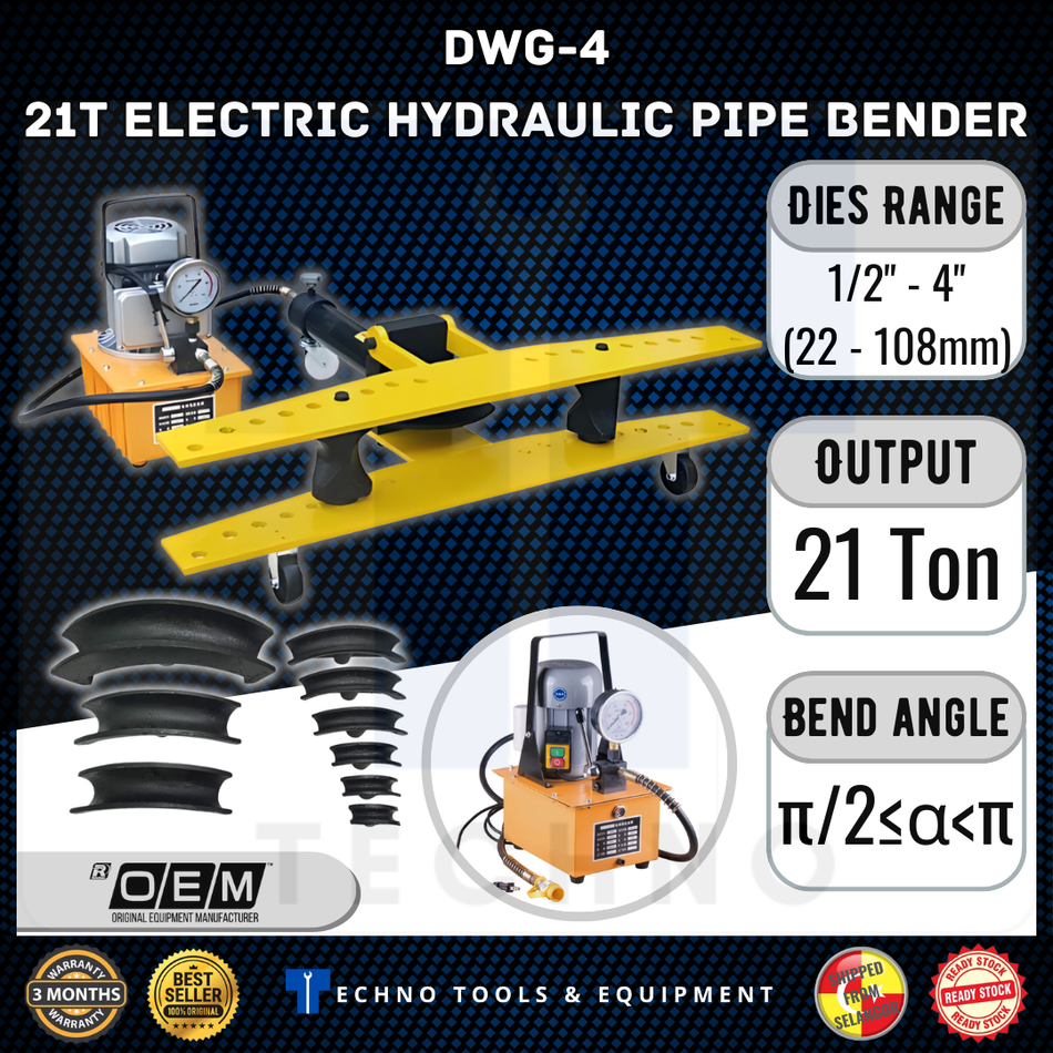 Electric Hydraulic Pipe Bender DWG-4 1/2"-4" 21T