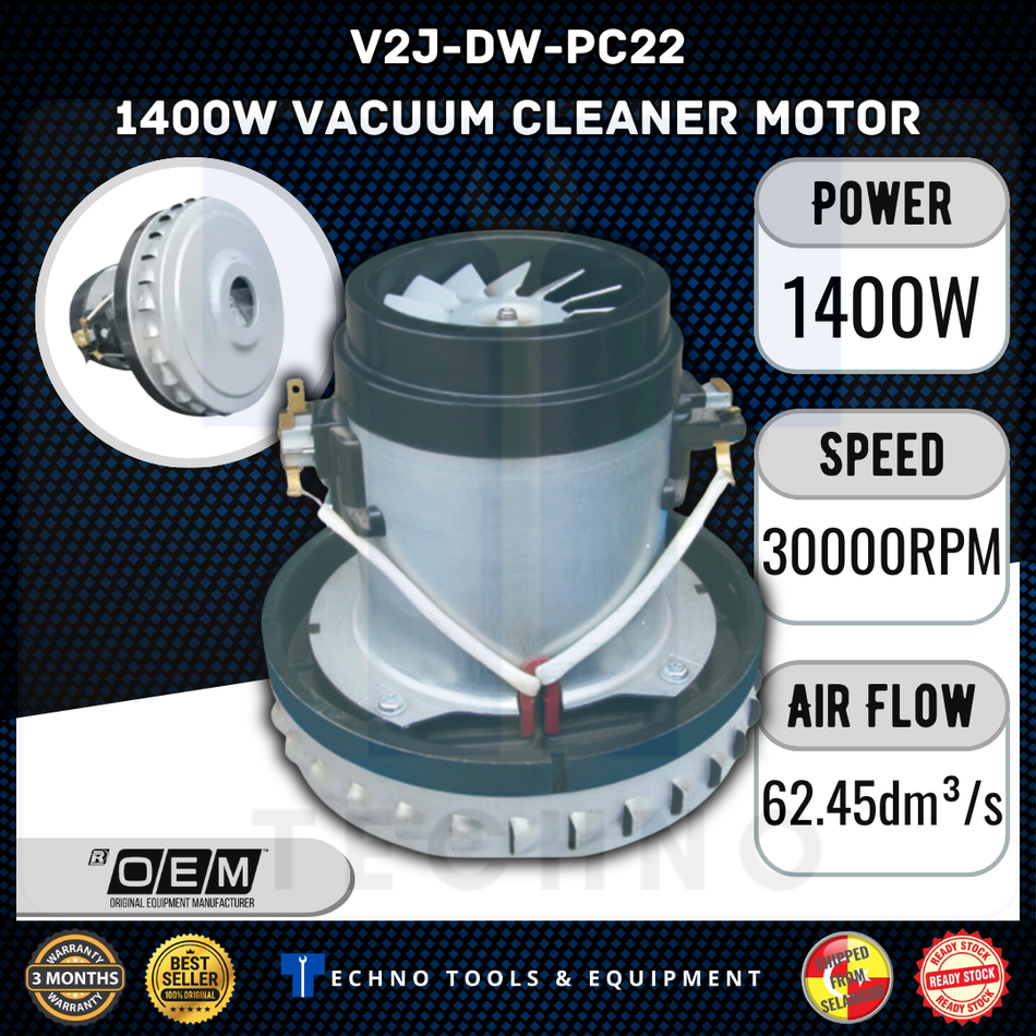 Adapt to Karcher WD3.200 NT38/1 NT90/2 NT70/2 Vacuum Cleaner Motor V2J-DW-PC22 1300W/1400W/1800W | 3 Months Warranty