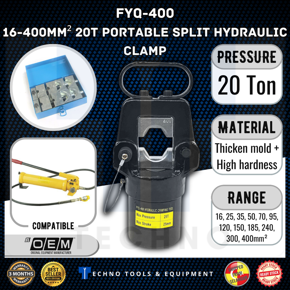 FYQ-400 / FYQ-500 Portable Split Hydraulic Clamp Crimping Tools Manual Wire Crimper