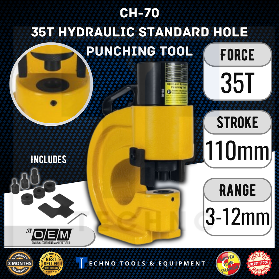 Hydraulic Automatic Press Hole Punching Tool Steel Angle Type CH-70L