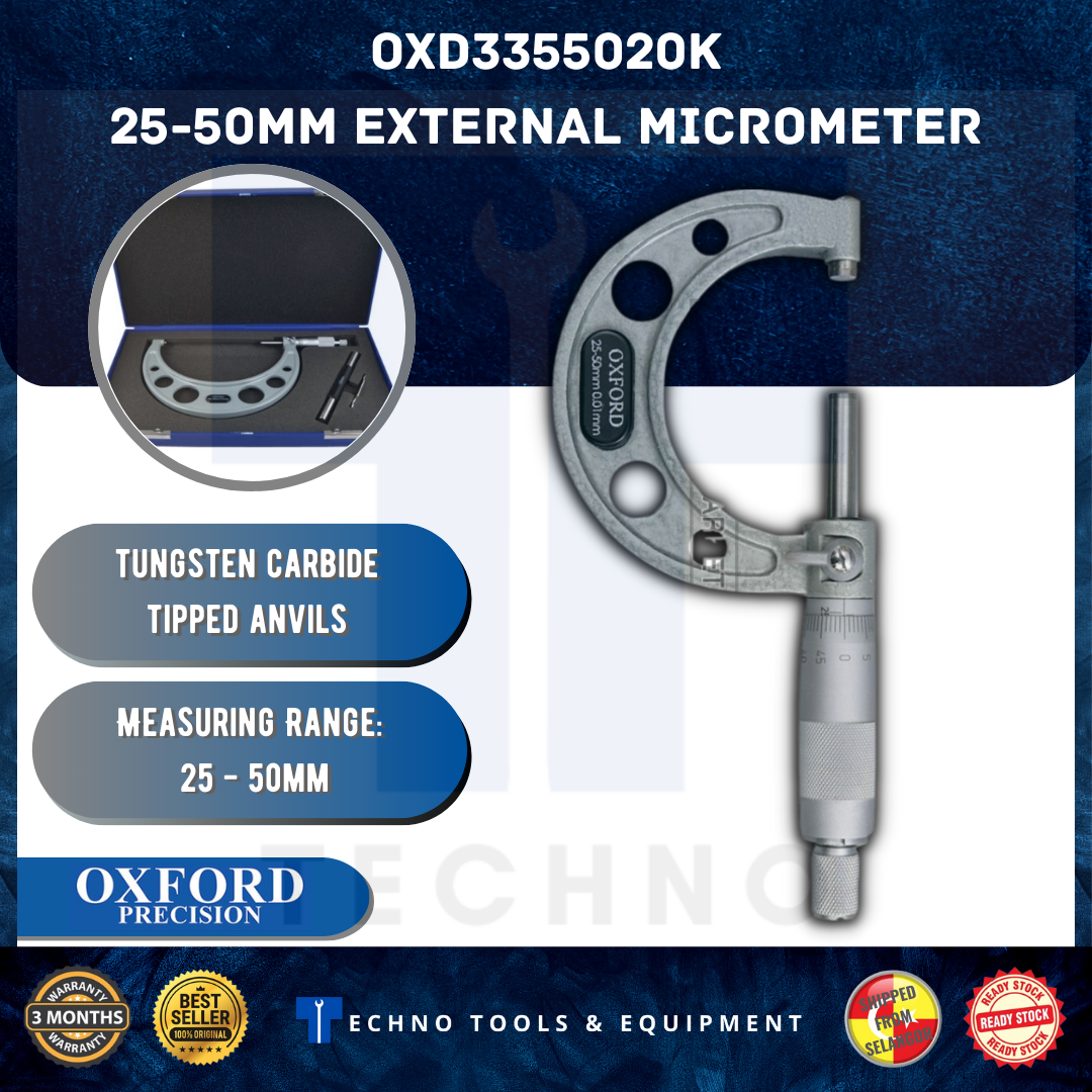 OXFORD OXD3355020K 25-50mm EXTERNAL MICROMETER