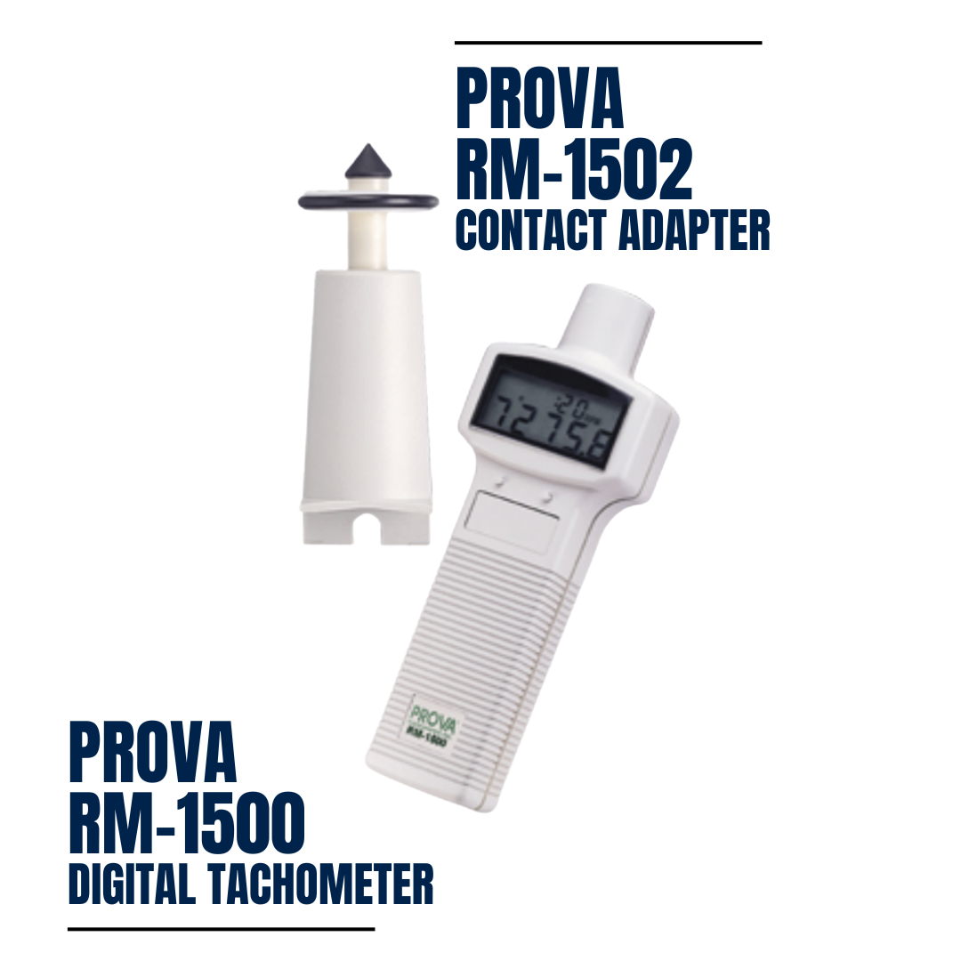Prova RM-1500 Digital Tachometer | Non-Contact & Contact RPM Meter 10-99,999 RPM PROVA
