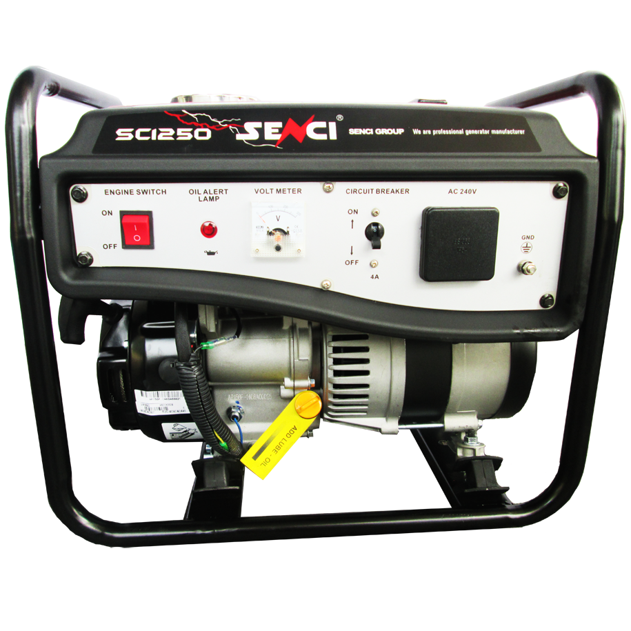 SENCI GASOLINE GENERATOR 0.8KW 3HP 6L 28KG, SC1250