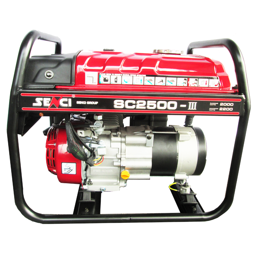 SENCI GASOLINE GENERATOR 2KW 6.5HP 15L 42KG, SC2500-III