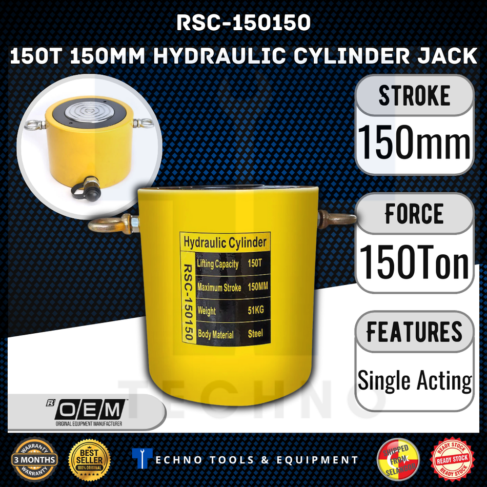 RSC-150150 150 Ton Hydraulic Cylinder(150mm) Stroke Jack Ram