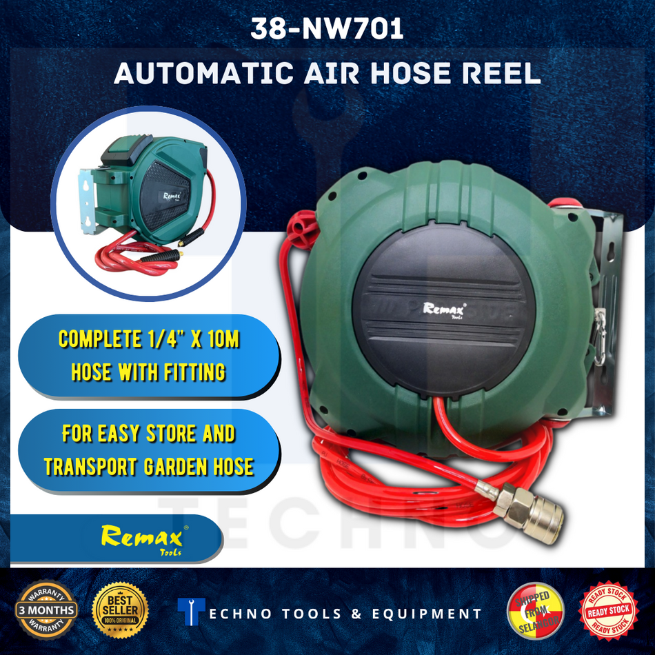 Remax 38-NW710 10mx1/4"Air Hose Reel Automatic Air Hose Reel