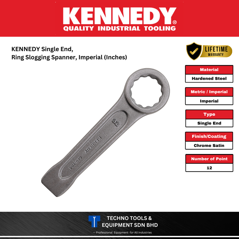 KENNEDY Single End, Ring Slogging Spanner (Imperial Size)