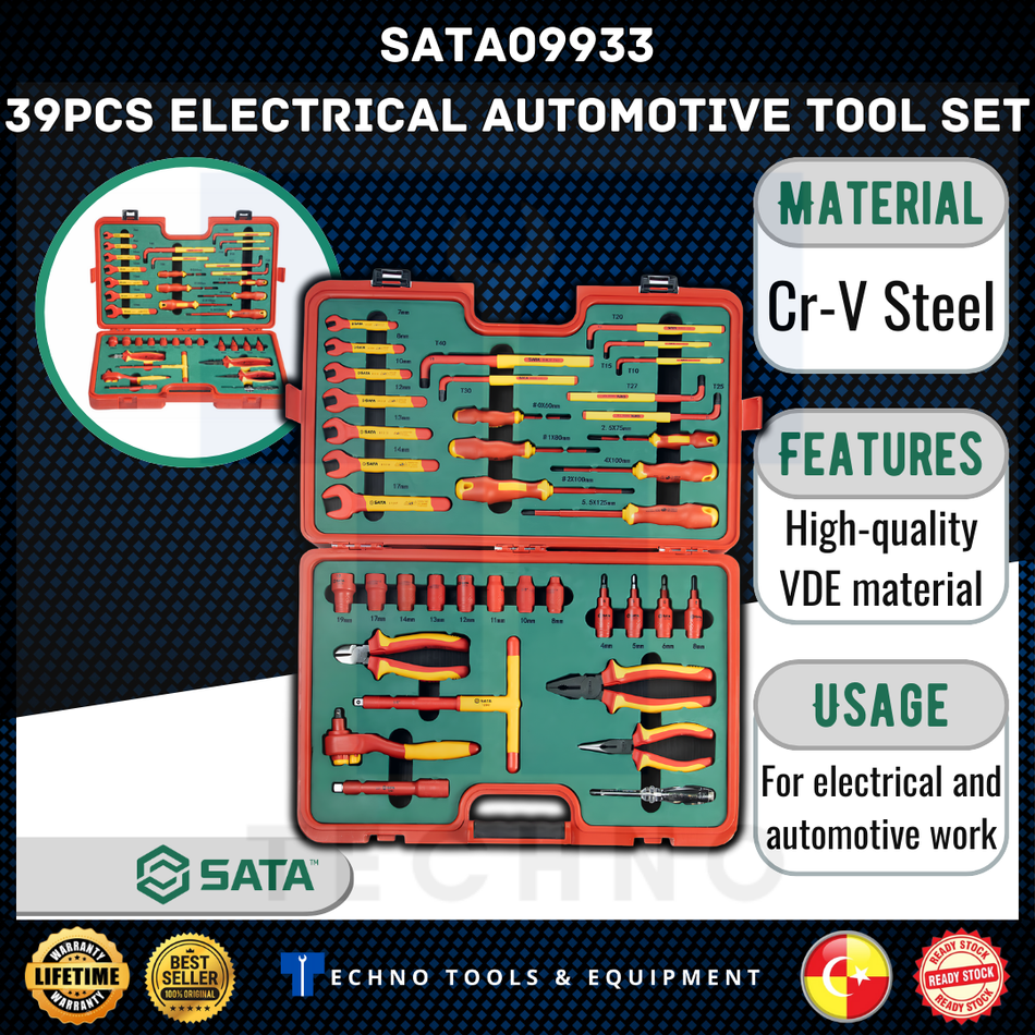 SATA 39pcs Electrical Automotive Tool Set / Insulation Tool Set (SATA 09933)