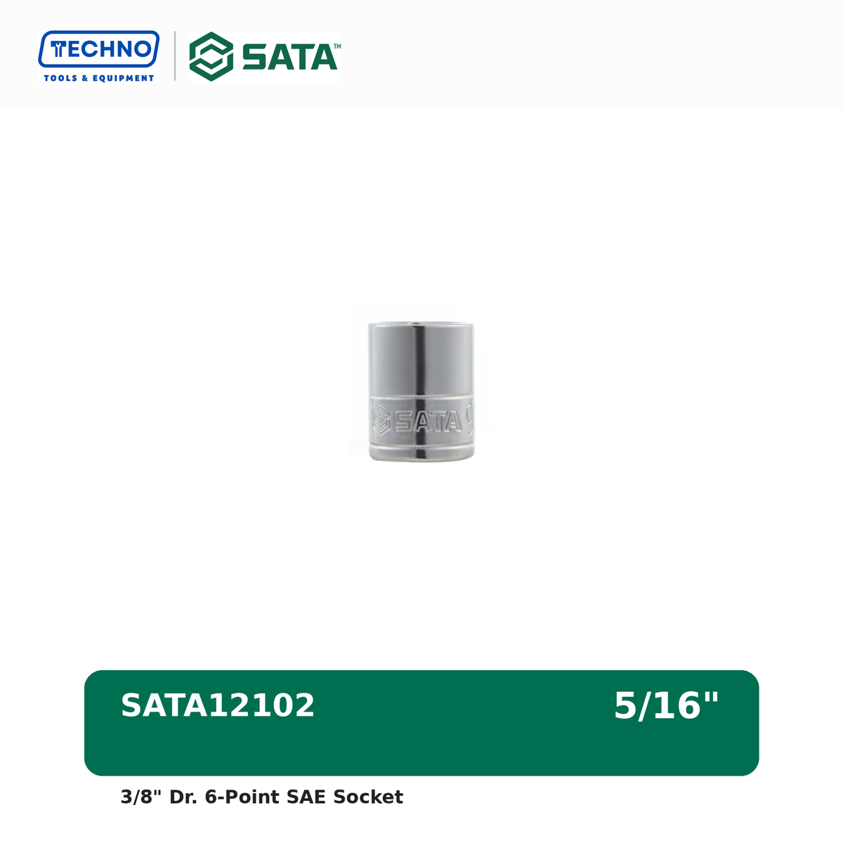 Shop SATA12101-12111 3/8" Dr. 6-point SAE sockets, sizes 1/4" to 7/8". Durable, precision-machined, hand-tool use only. Lifetime warranty. 11 sizes available.