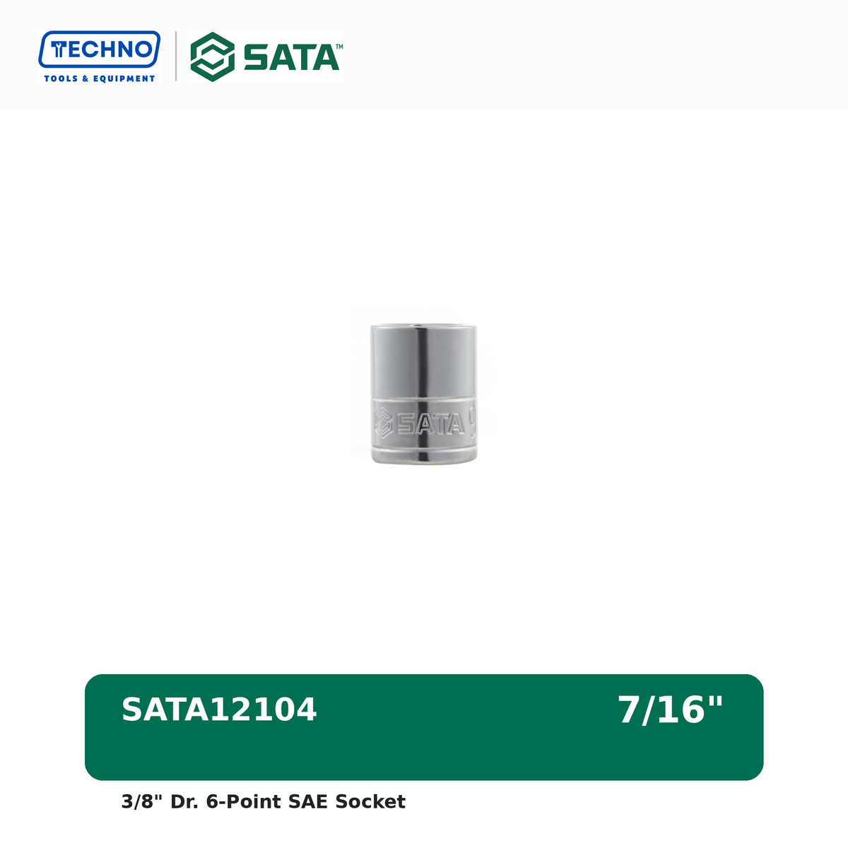 Shop SATA12101-12111 3/8" Dr. 6-point SAE sockets, sizes 1/4" to 7/8". Durable, precision-machined, hand-tool use only. Lifetime warranty. 11 sizes available.