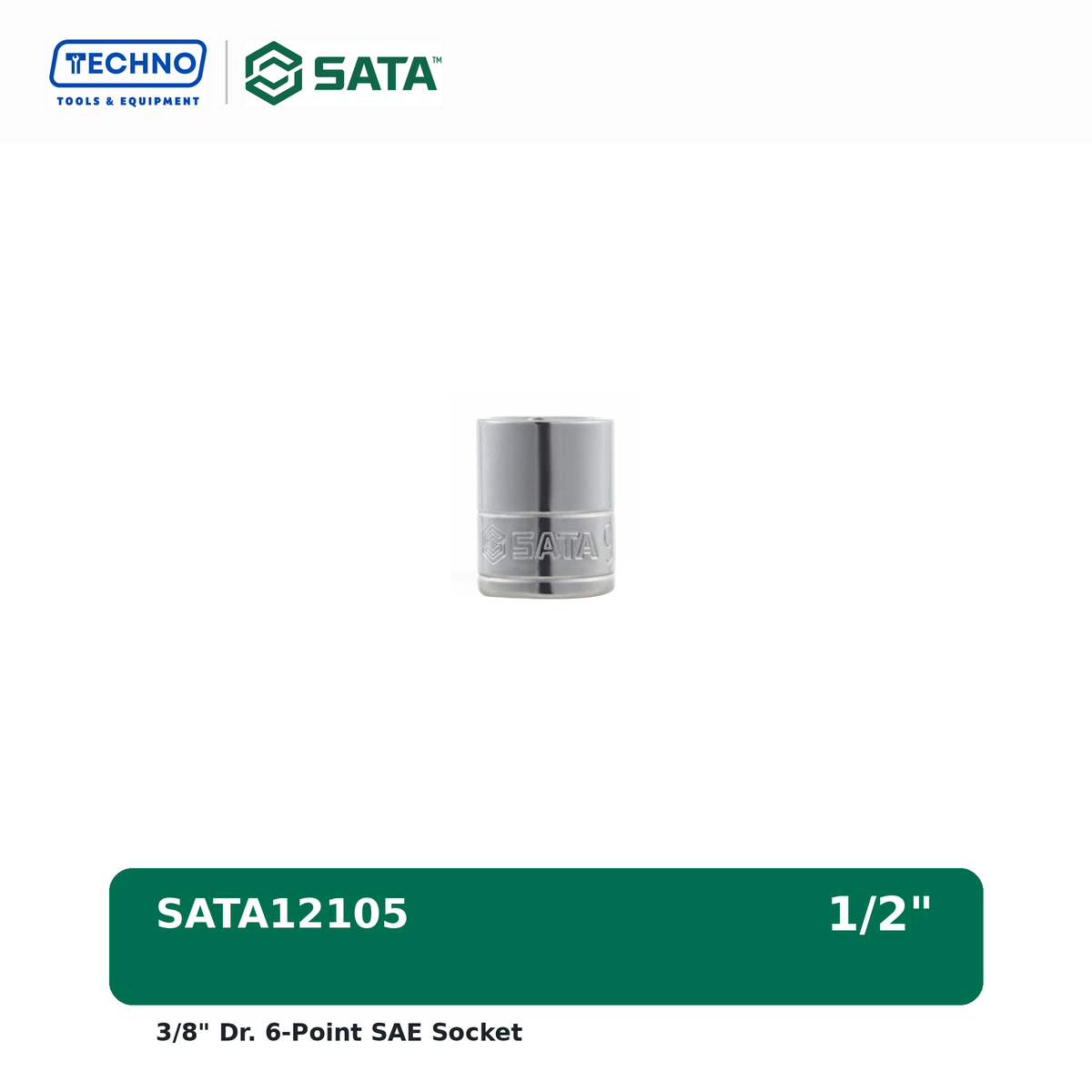 Shop SATA12101-12111 3/8" Dr. 6-point SAE sockets, sizes 1/4" to 7/8". Durable, precision-machined, hand-tool use only. Lifetime warranty. 11 sizes available.