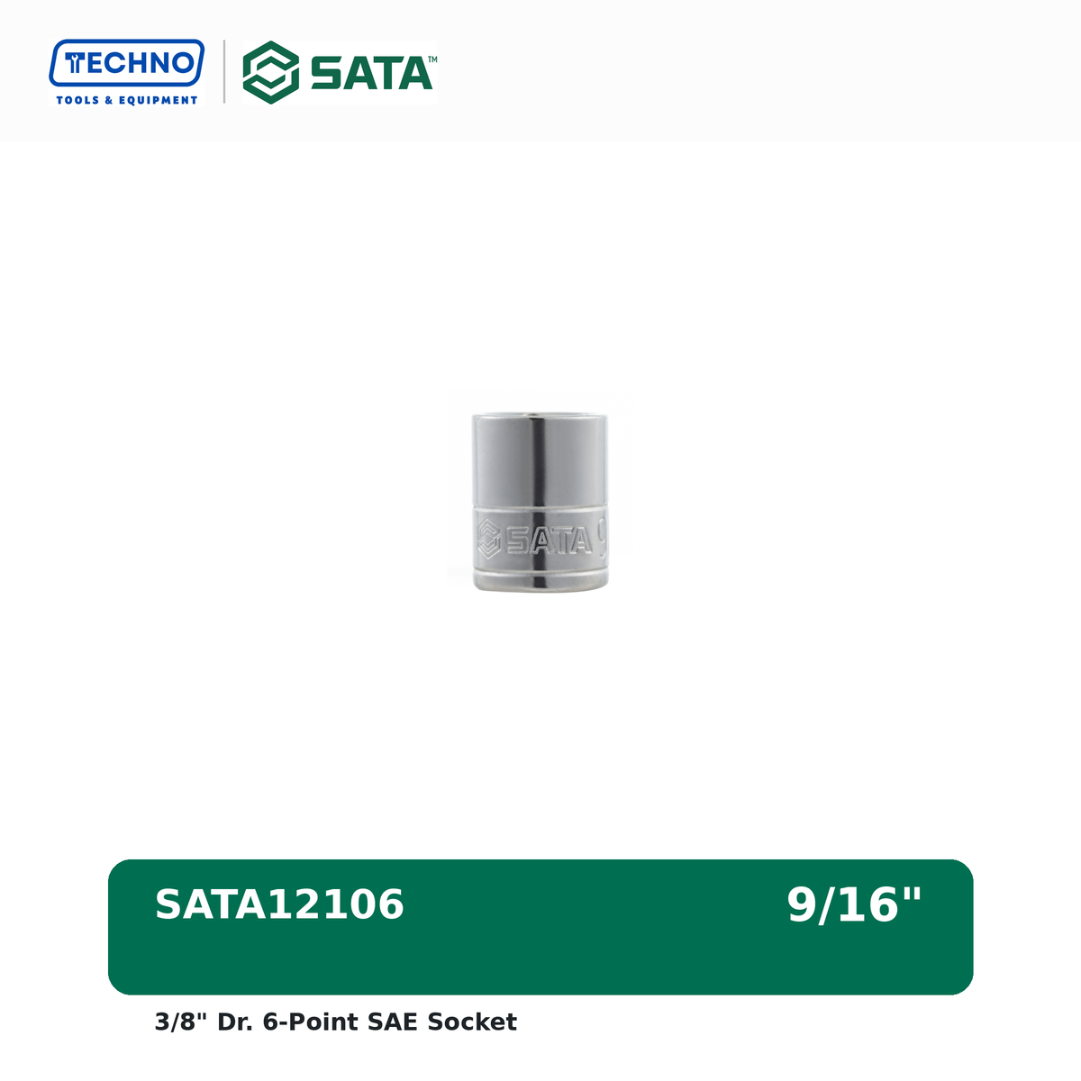 Shop SATA12101-12111 3/8" Dr. 6-point SAE sockets, sizes 1/4" to 7/8". Durable, precision-machined, hand-tool use only. Lifetime warranty. 11 sizes available.