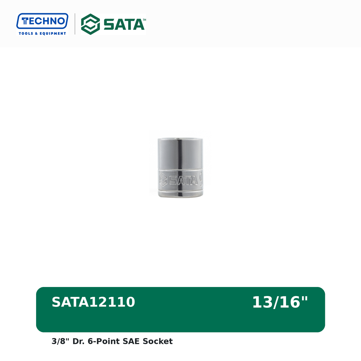 Shop SATA12101-12111 3/8" Dr. 6-point SAE sockets, sizes 1/4" to 7/8". Durable, precision-machined, hand-tool use only. Lifetime warranty. 11 sizes available.