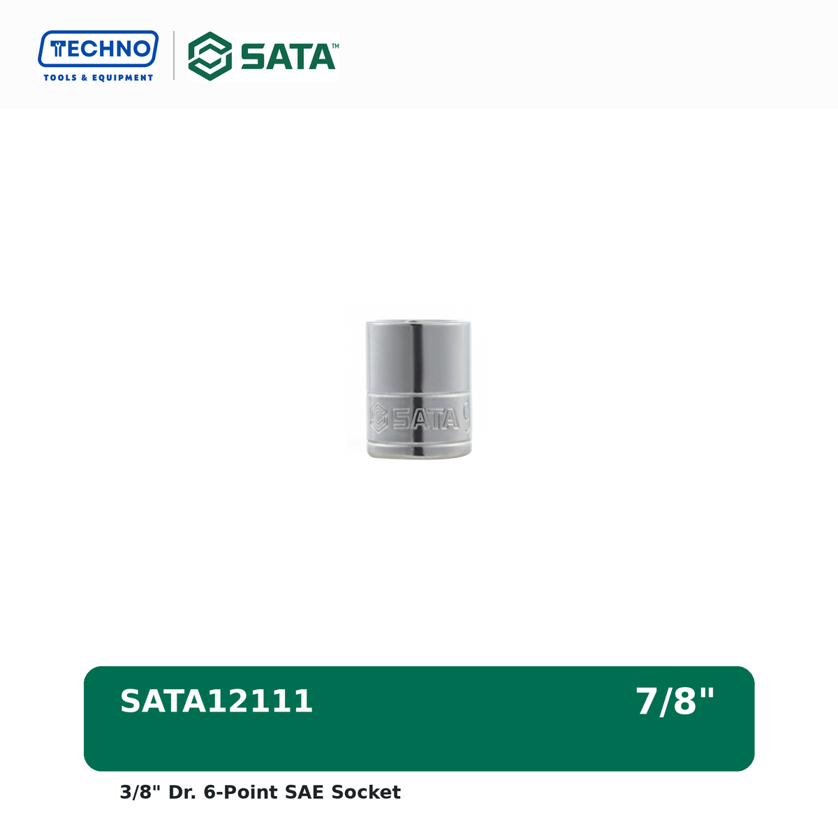Shop SATA12101-12111 3/8" Dr. 6-point SAE sockets, sizes 1/4" to 7/8". Durable, precision-machined, hand-tool use only. Lifetime warranty. 11 sizes available.