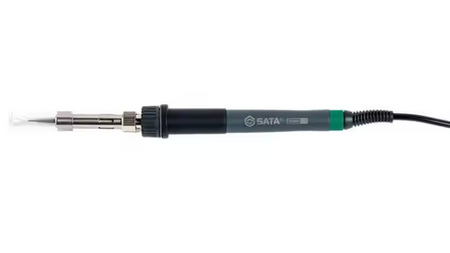 SATA 02003 ESD digital soldering station with fast heating, precise temp control 100-450°C & lead-free tips. Ideal for electronics repair.