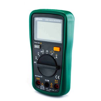 SATA 03005 mini digital multimeter with auto-range, CAT IV 600V safety, AC/DC voltage & current, resistance, capacitance & diode test.