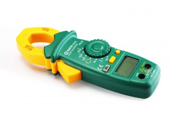 SATA 03022 AC/DC clamp multimeter measures voltage, current, resistance, capacitance & frequency with backlight & data-hold function.