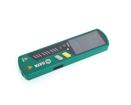SATA 03080 pen multimeter with auto-range, temperature test, NCV & Type C charging. Measures AC/DC voltage, frequency, capacitance & more.