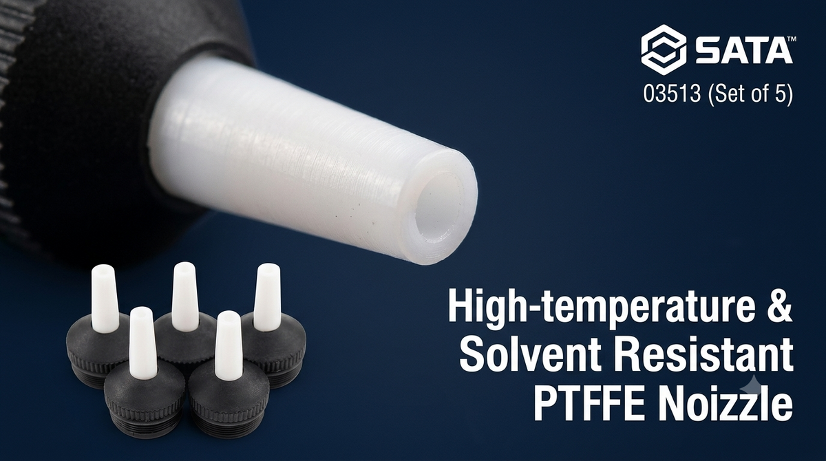 SATA 03512 aluminum desoldering pump with strong suction & PTFE nozzle. 03513 replacement tips (5pc) also available.