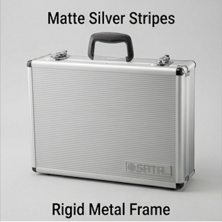 SATA 03601 16" aluminum tool case with rigid metal frame, ABS cover & EVA separator. Wear & rust resistant, durable storage for tools.