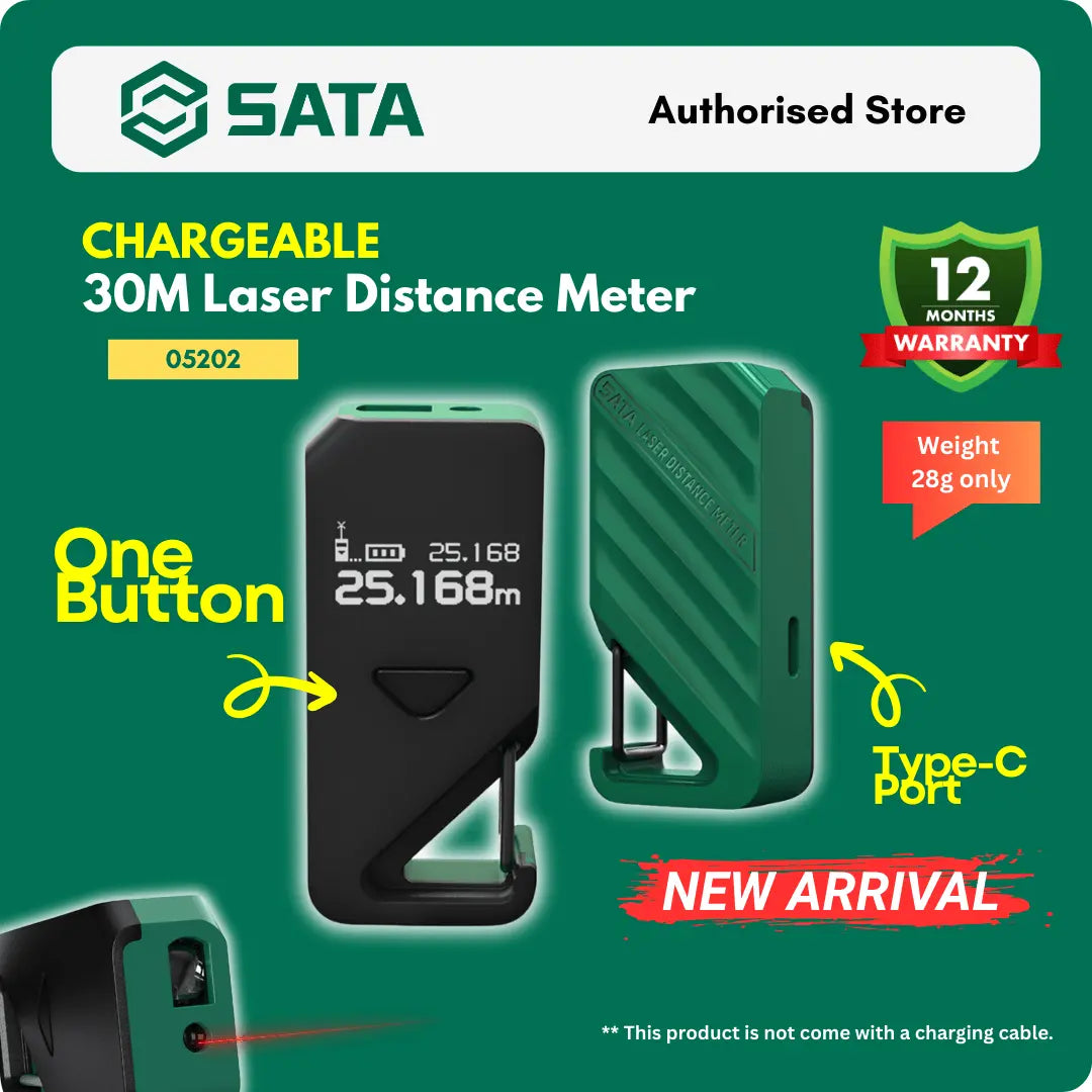 SATA 05202 New arrival most fashioaneble chargeable 30M laser distance meter with key features highlighted