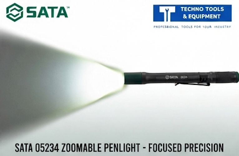 SATA penlight series: zoomable spot/flood beam or magnetic dual-source lighting, with dry-cell or lithium-ion power for tight spaces.