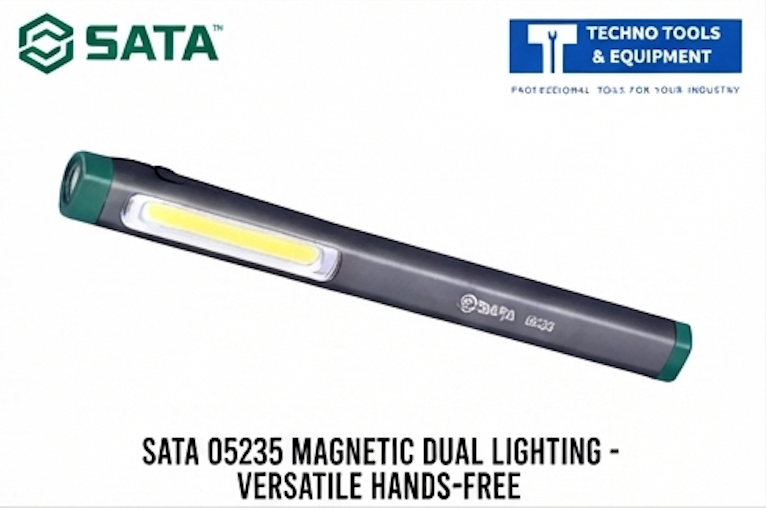 SATA penlight series: zoomable spot/flood beam or magnetic dual-source lighting, with dry-cell or lithium-ion power for tight spaces.