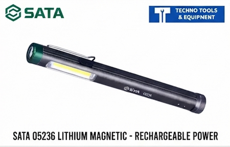 SATA penlight series: zoomable spot/flood beam or magnetic dual-source lighting, with dry-cell or lithium-ion power for tight spaces.