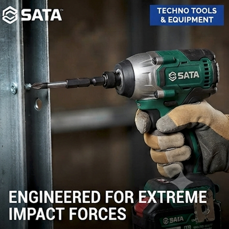 SATA 05488 26-piece impact bit set, S2 steel, torsion zone design for impact drivers. Phillips, slotted, Torx & hex bits included.