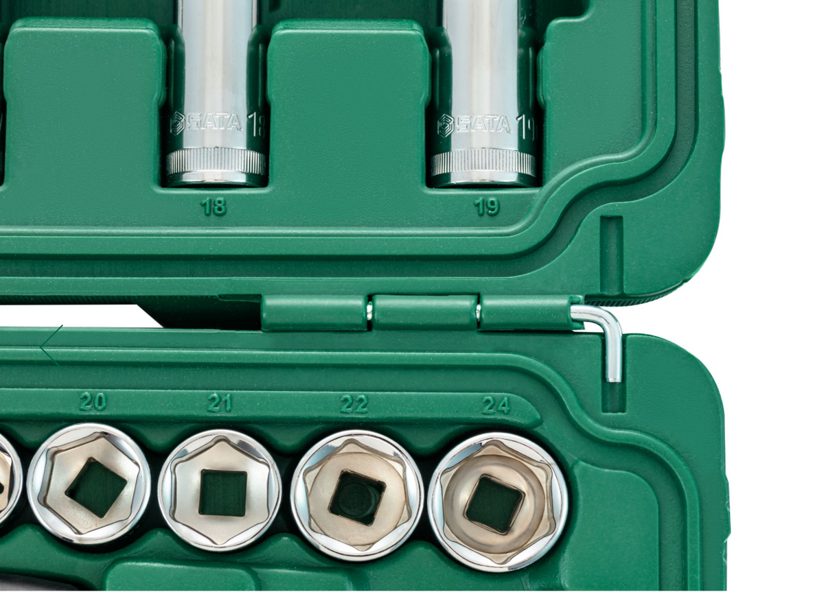 SATA 09004 Socket Set 3/8" Drive 60pcs 6-Point Metric SATA