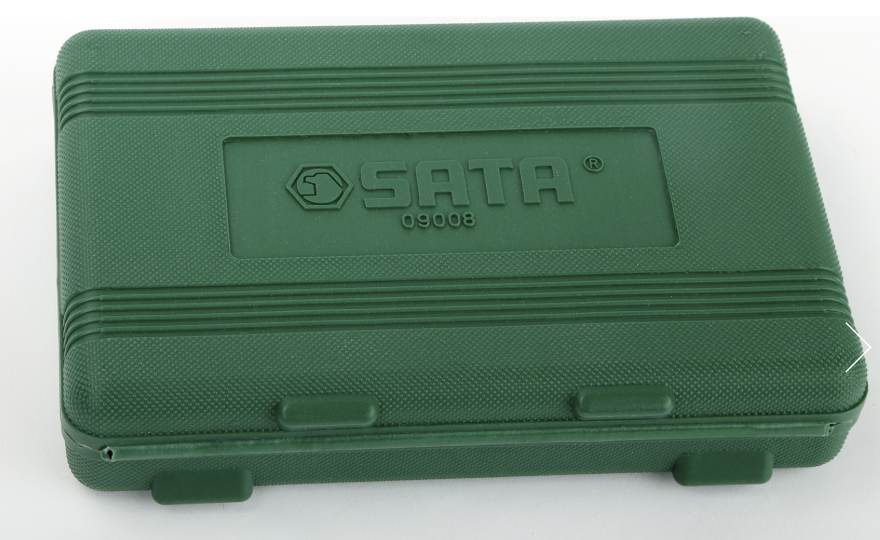 SATA 09008 12-piece 1/2" drive SAE impact socket set with universal joint & extension bar in a durable carry case.