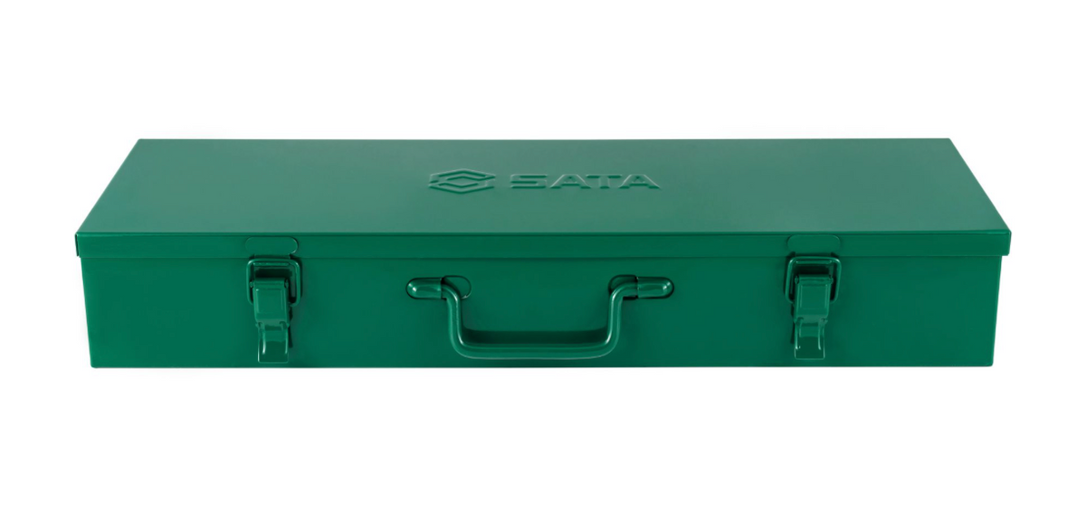 SATA 09015 15-piece 3/4" drive 12-point metric socket set with ratchet, wobble extensions, T-handle & universal joint.